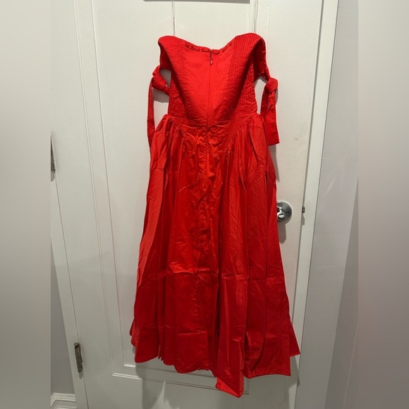 HOUSE OF CB Adabella Italian Tomato Cotton HalterSundress/Size XS - Picture 8 of 8